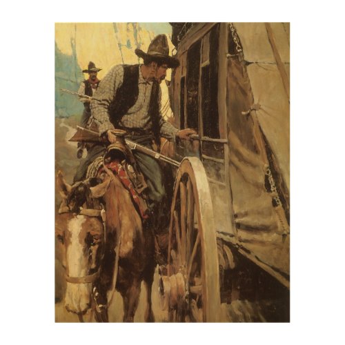 Vintage Cowboys The Admirable Outlaw by NC Wyeth Wood Wall Decor