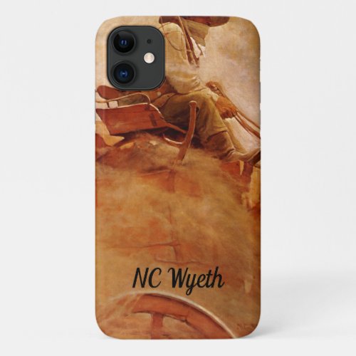 Vintage Cowboys The Ore Wagon by NC Wyeth iPhone 11 Case