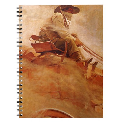 Vintage Cowboys The Ore Wagon by NC Wyeth Notebook