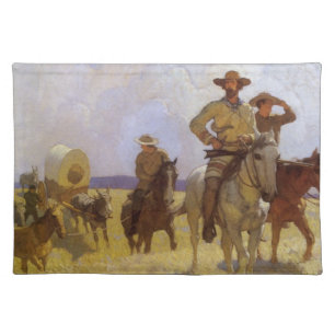 Vintage Cowboys, The Parkman Outfit by NC Wyeth Cloth Placemat