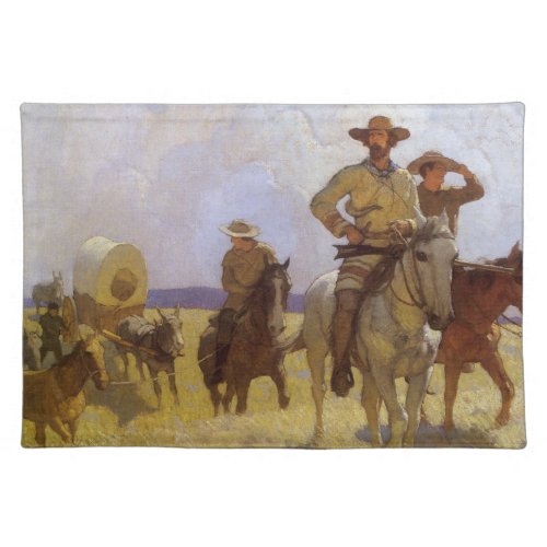 Vintage Cowboys The Parkman Outfit by NC Wyeth Cloth Placemat
