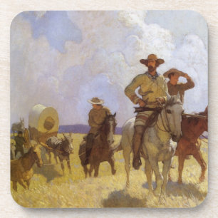 Vintage Cowboys, The Parkman Outfit by NC Wyeth Drink Coaster