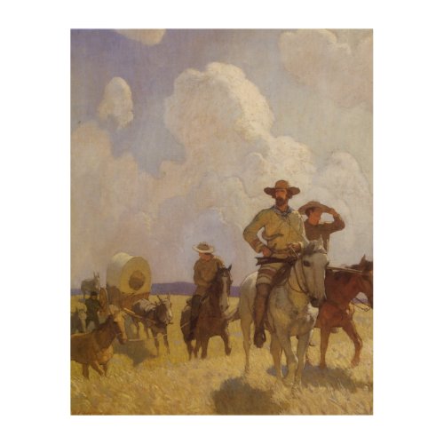 Vintage Cowboys The Parkman Outfit by NC Wyeth Wood Wall Art