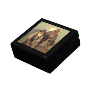 Vintage Cowboys, The Pay Stage by NC Wyeth Jewelry Box