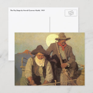Vintage Cowboys, The Pay Stage by NC Wyeth Postcard