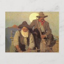 Vintage Cowboys, The Pay Stage by NC Wyeth Postcard