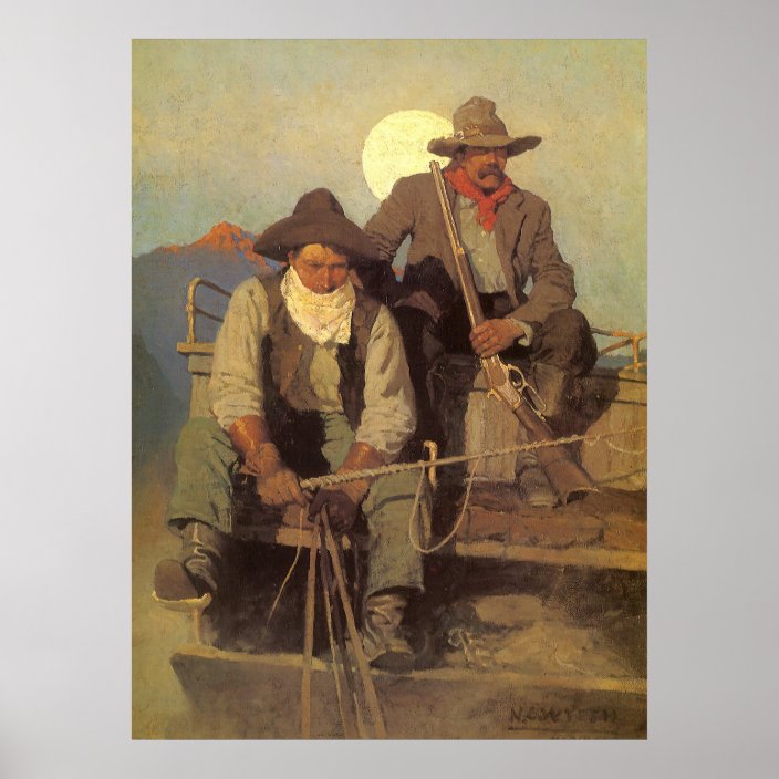Vintage Cowboys The Pay Stage By Nc Wyeth Poster Zazzle Com