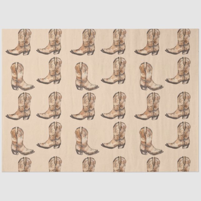 Vintage cowdoy boots tissue paper (Front)