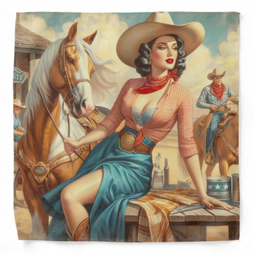 Vintage Cowgirl Bandana