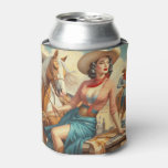 Vintage Cowgirl Can Cooler at Zazzle