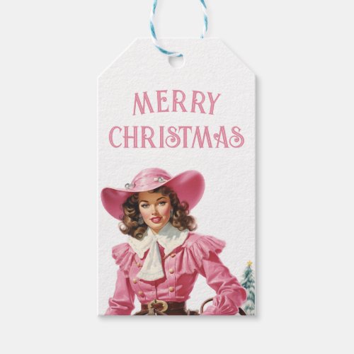 Vintage Cowgirl Christmas Gift Tags