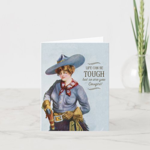 Vintage Cowgirl Encouragement Card