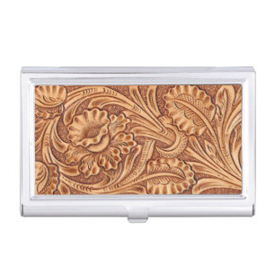 vintage cowgirl fashion southwestern leather business card case