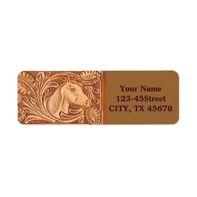 vintage cowgirl fashion southwestern leather label (Front)