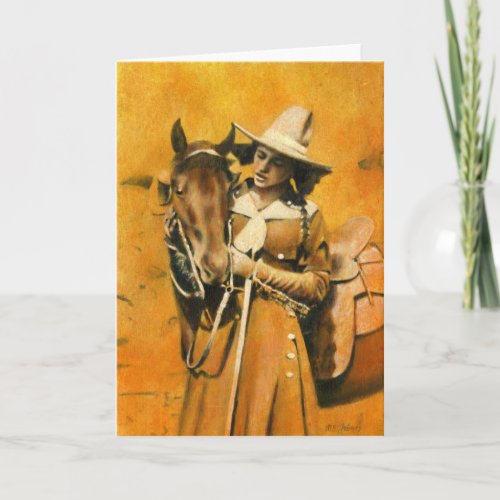 Vintage Cowgirl Greetings Card