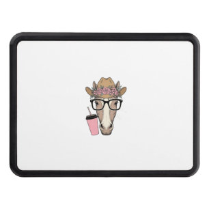 Vintage Cowgirl Horse With Flowers and Pink Drink Hitch Cover