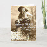 Vintage Cowgirl &quot;i Kick Butt&quot; Custom Blank Card at Zazzle