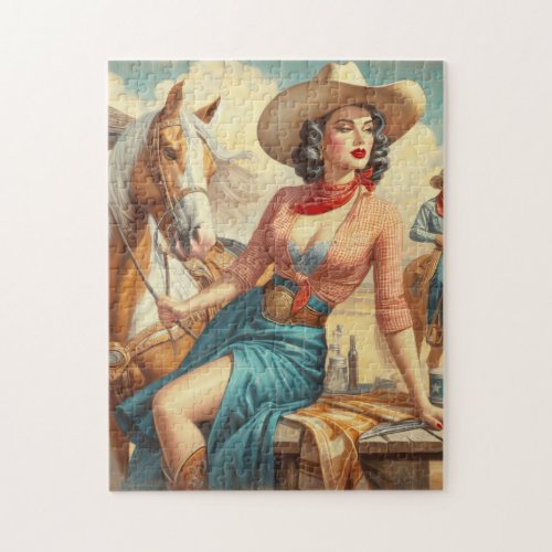 Vintage Cowgirl Jigsaw Puzzle