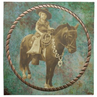 Vintage Cowgirl Napkin