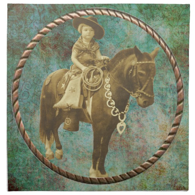 Vintage Cowgirl Napkin (Front)