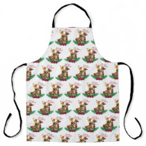 Vintage Cowgirl On Horse Merry Christmas  Apron
