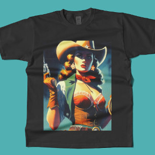 Vintage Cowgirl Painting T-Shirt