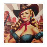 Vintage Cowgirl Pin-up Ceramic Tile<br><div class="desc">Vintage Cowgirl Pin-up</div>