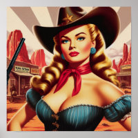 Vintage Cowgirl Pin-up