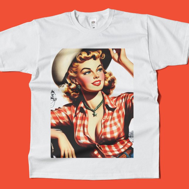 Vintage Cowgirl Pin Up T-Shirt (Creator Uploaded)