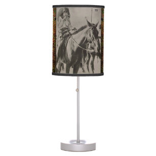 Vintage Cowgirl Pink Lampshade Table Lamp