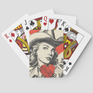 Vintage Cowgirl Poker Cards