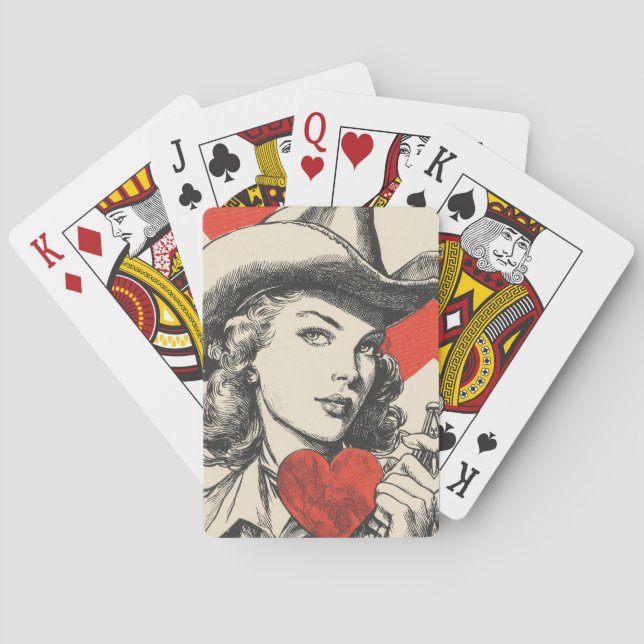 Vintage Cowgirl Poker Cards (Back)