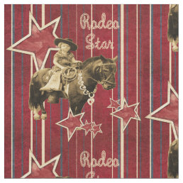 Vintage Cowgirl Rodeo Star Western Fabric