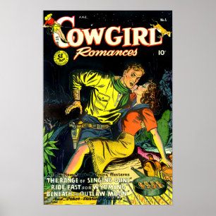 Vintage Cowgirl Romances Gunslinger Poster