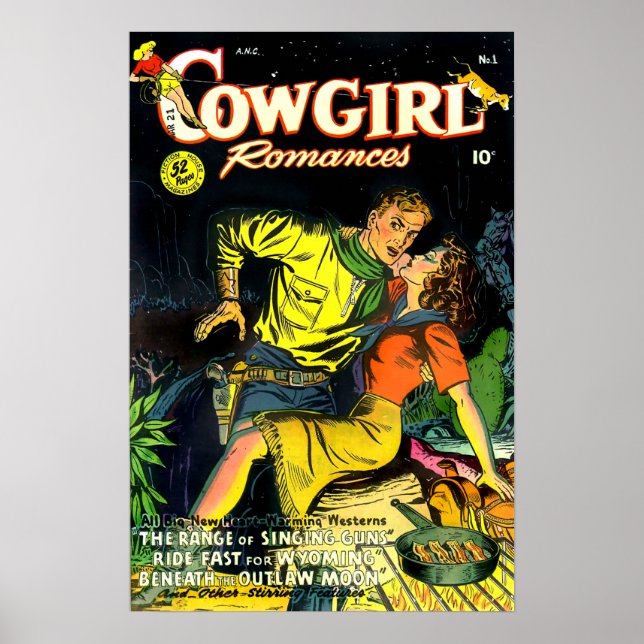 Vintage Cowgirl Romances Gunslinger Poster (Front)