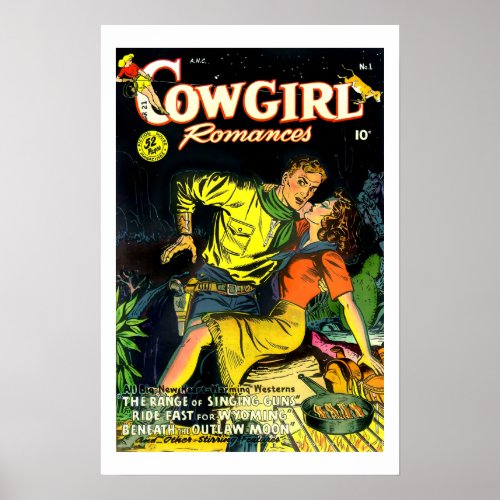 Vintage Cowgirl Romances Gunslinger Poster