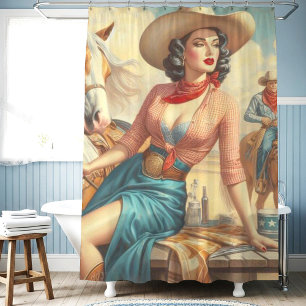 Vintage Cowgirl Shower Curtain