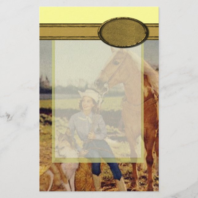 Vintage Cowgirl Stationery (Front)