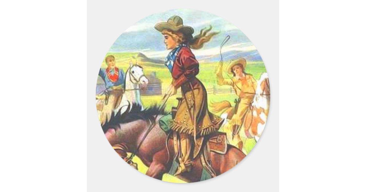 Vintage Cowgirl Stickers Zazzle