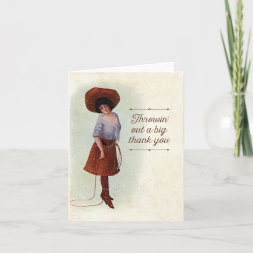 Vintage Cowgirl Thank You Card