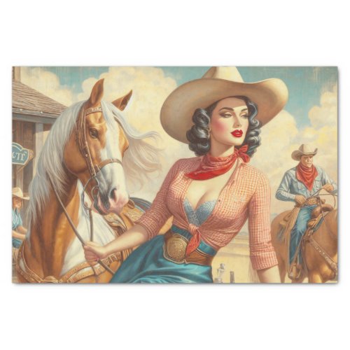 Vintage Cowgirl Tissue Paper