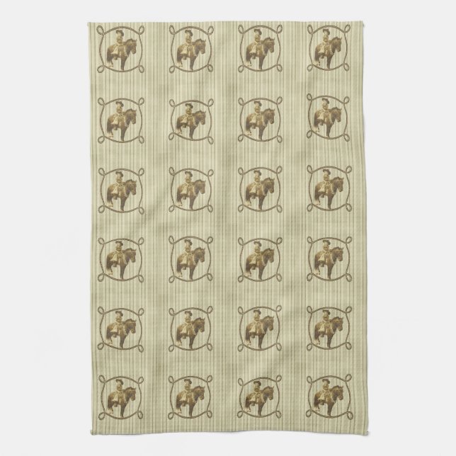 Vintage Cowgirl Towel (Vertical)