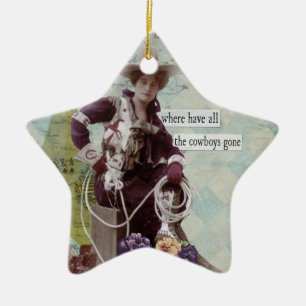 Vintage Cowgirl Western Ornament