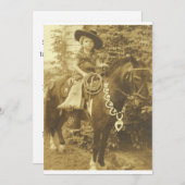 VINTAGE COWGIRL WESTERN PARTY INVITATION (Front/Back)