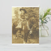 VINTAGE COWGIRL WESTERN PARTY INVITATION (Standing Front)