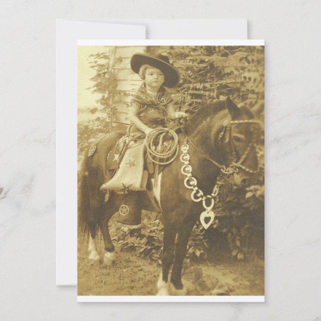 VINTAGE COWGIRL WESTERN PARTY INVITATION (Front)