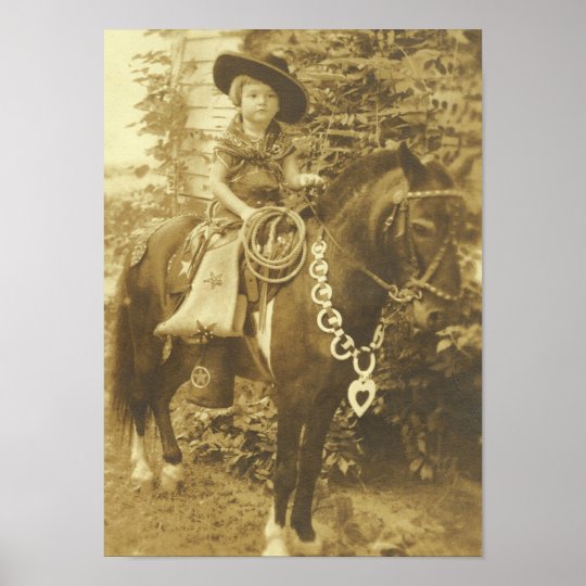 Vintage Cowgirl Western Poster