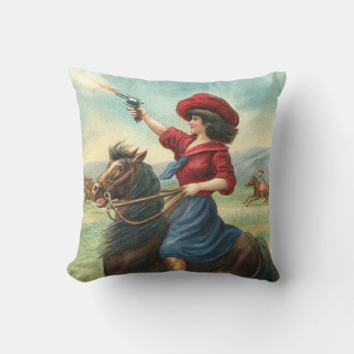 Vintage Cowgirl Whoop It Up Pillow