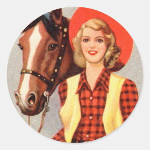 Vinyl Sticker Luggage Label Texas Cowgirl Pin-up Vintage Style Travel Decal 