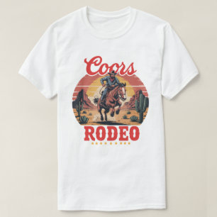 Vintage Cowhide Riding Coors Cowboys Western Count T-Shirt